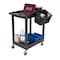 Luxor Plastic Utility Tub Cart - 24" x 18" - Two Shelves with Outrigger Utility Cart Bins SEC11-B-OUTRIG - alternate 3